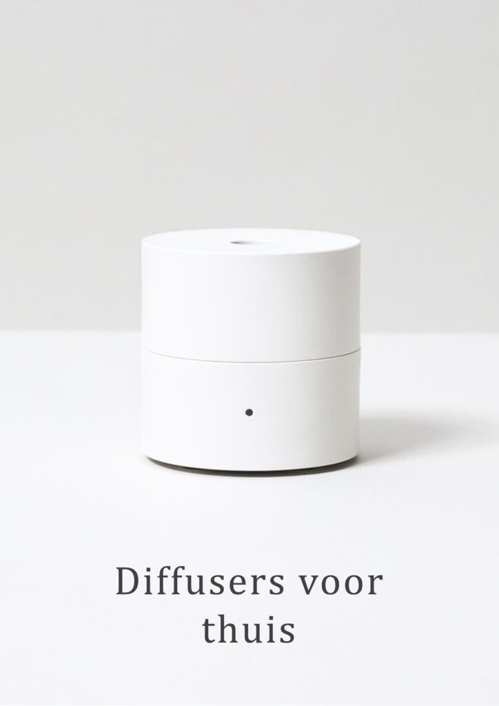 Fan Diffuser "KO" in de kleur wit. Dit geursysteem voor thuis verspreid op een geruisloze manier de essentiele olie aan de lucht,